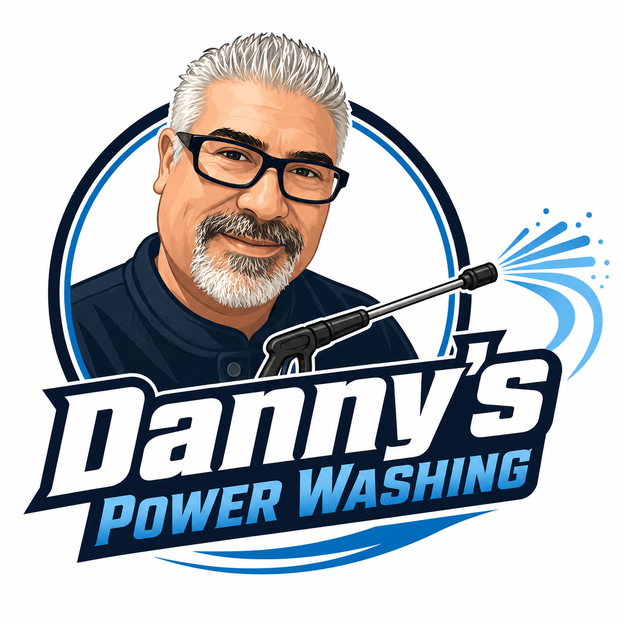 Danny's Power Washing — owner portrait logo